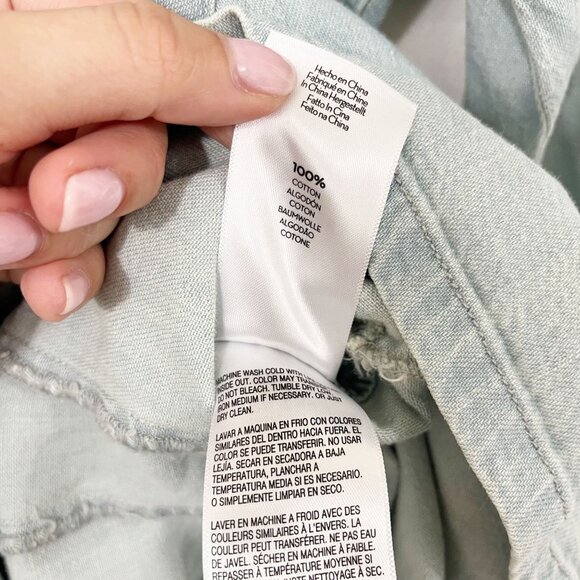 Mother The Rhapsody Dress in Party Pad Light Wash Denim Western - Size Large - Picture 7 of 9